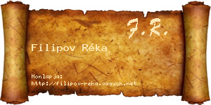 Filipov Réka névjegykártya